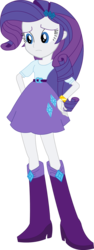 Size: 816x2169 | Tagged: safe, artist:sketchmcreations, rarity, equestria girls, g4, boots, clothes, female, hand on hip, inkscape, simple background, skirt, solo, transparent background, vector, wristband