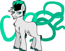 Size: 1000x796 | Tagged: safe, artist:ravenquill, oc, oc only, oc:zeh'ten, demon, demon pony, blank flank, simple background, solo, tentacle tail, tentacles, transparent background, unshorn fetlocks
