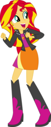 Size: 2592x6406 | Tagged: safe, artist:sketchmcreations, sunset shimmer, equestria girls, g4, my little pony equestria girls: rainbow rocks, absurd resolution, boots, clothes, female, inkscape, leather jacket, simple background, skirt, solo, sunset shimmer wearing her boots, sunset shimmer's skirt, transparent background, vector