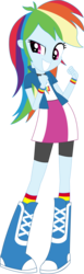 Size: 4264x13882 | Tagged: safe, artist:sketchmcreations, rainbow dash, equestria girls, g4, my little pony equestria girls: rainbow rocks, absurd resolution, boots, clothes, compression shorts, female, inkscape, pigeon toed, simple background, skirt, socks, solo, transparent background, vector