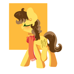 Size: 1000x1000 | Tagged: safe, artist:otterlore, oc, oc only, oc:harvest pony, clothes, scarf, simple background, solo, white background