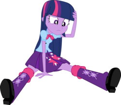 Size: 1349x1164 | Tagged: safe, artist:sketchmcreations, twilight sparkle, equestria girls, g4, bowtie, clothes, dazed, female, inkscape, simple background, skirt, solo, transparent background, twilight sparkle (alicorn), vector