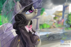 Size: 3000x2000 | Tagged: safe, artist:lulemt, octavia melody, g4, clothes, female, high res, rain, solo, umbrella