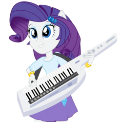 Size: 3560x3616 | Tagged: dead source, safe, artist:vaniaeditors, rarity, equestria girls, g4, my little pony equestria girls: rainbow rocks, female, high res, keytar, musical instrument, ponied up, simple background, solo, transparent background, vector