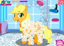 Size: 682x492 | Tagged: safe, screencap, applejack, g4, apple jack pony feet doctor, female, game, solo