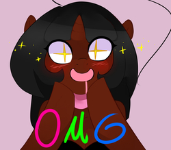 Size: 800x700 | Tagged: safe, artist:kikiluv, oc, oc only, omg, reaction image, solo