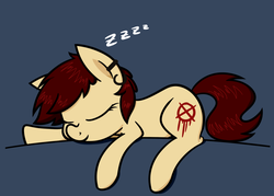 Size: 1280x919 | Tagged: safe, artist:notenoughapples, oc, oc only, oc:vulgar, ask vulgar pony, cute, sleeping, solo