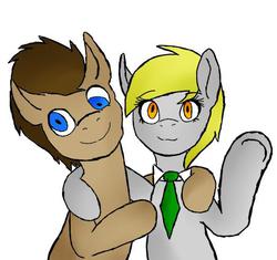 Size: 522x490 | Tagged: safe, artist:creativecoffin, derpy hooves, doctor whooves, time turner, earth pony, pony, g4, blog, body swap, male, ship:doctorderpy, shipping, stallion, straight, tumblr