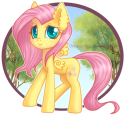 Size: 1240x1139 | Tagged: safe, artist:0okami-0ni, fluttershy, g4, cute, female, floating wings, solo, tree