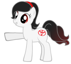 Size: 1316x1188 | Tagged: safe, artist:nsdrift, oc, oc only, oc:toyota mare, earth pony, pony, female, gradient tail, headband, mare, simple background, toyota, transparent background