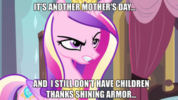 Size: 1280x720 | Tagged: safe, princess cadance, shining armor, g4, image macro, meme, mother's day