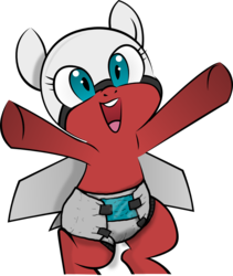 Size: 902x1070 | Tagged: safe, artist:jessy, artist:plone, edit, oc, oc only, original species, plane pony, pony, diaper, diaper edit, hug, non-baby in diaper, plane, smiling, solo