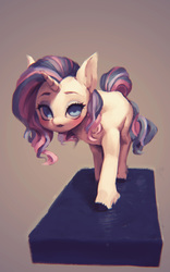 Size: 1200x1920 | Tagged: dead source, safe, artist:frali, rarity, pony, unicorn, g4, alternate color palette, alternate hairstyle, beautiful, bedroom eyes, ear fluff, female, hooves, looking at you, mat, perspective, plank, realistic, reflection, rubber, solo, unshorn fetlocks, walking