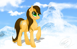 Size: 3164x2000 | Tagged: safe, artist:falcotte, oc, oc only, brony, high res, mountain, snow, switzerland, winter