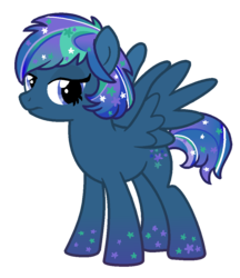 Size: 892x1032 | Tagged: safe, artist:monkfishyadopts, oc, oc only, oc:starshell shine, gradient hooves, gradient mane, solo, stars, universe pony