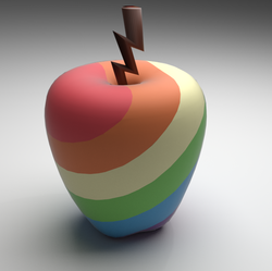 Size: 674x671 | Tagged: safe, artist:3d thread, 3d, 3d model, apple, blender, no pony, zap apple