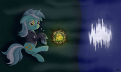 Size: 5000x3000 | Tagged: safe, artist:denial-is-tragic, lyra heartstrings, pony, unicorn, fanfic:background pony, g4, campfire, clothes, dig the swell hoodie, emo lyra, female, high res, hoodie, on side, ponies wearing black, sad, solo, stone, water