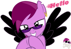 Size: 800x557 | Tagged: safe, oc, oc only, oc:soulless pinkamena, flirting, solo