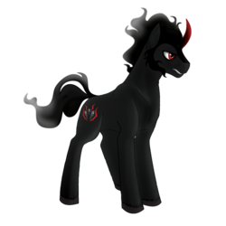 Size: 1440x1440 | Tagged: safe, artist:wolfstar04, king sombra, pony, unicorn, g4, cloven hooves, colored horn, curved horn, cutie mark, helmet, horn, king sideburns, male, missing accessory, simple background, solo, sombra horn, sombra's cutie mark, transparent background