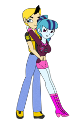 Size: 1181x1748 | Tagged: safe, artist:odiz, sonata dusk, equestria girls, g4, my little pony equestria girls: rainbow rocks, bumblebee (transformers), duo, shipping, simple background, transformers, transparent background, vector