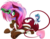 Size: 2032x1585 | Tagged: safe, artist:rariedash, sonata dusk, oc, earth pony, pony, g4, butt, clothes, colored muzzle, disguise, disguised siren, earth pony sonata dusk, equestria girls ponified, female, gem, green eyes, looking at you, looking back, looking back at you, magic, magic aura, mare, micro, plushie, ponified, simple background, siren gem, socks, striped socks, transparent background