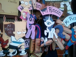 Size: 2048x1536 | Tagged: safe, rarity, twilight sparkle, g4, bart simpson, buzz lightyear, chile, colo-colo, craft, football, keychain, lisa simpson, male, superman, universidad catolica, universidad de chile, woody, ñublense