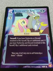 Size: 768x1024 | Tagged: safe, enterplay, discord, fluttershy, absolute discord, g4, my little pony collectible card game, ccg
