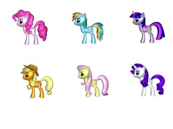 Size: 1089x816 | Tagged: safe, applejack, fluttershy, pinkie pie, rainbow dash, rarity, twilight sparkle, alicorn, pony, g4, 3d, female, mane six, mare, twilight sparkle (alicorn)