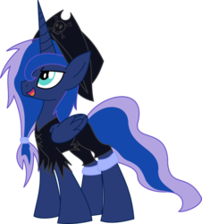 Size: 585x648 | Tagged: safe, artist:walkcow, princess luna, g4, female, hat, pirate, pirate hat, simple background, solo, transparent background