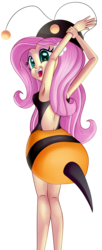 Size: 1219x3000 | Tagged: safe, artist:discorded, fluttershy, equestria girls, g4, animal costume, armpits, bee costume, clothes, costume, female, flutterbee, solo