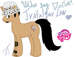 Size: 1127x853 | Tagged: safe, artist:yutel-chan, pony, one piece, ponified, solo, trafalgar d. water law