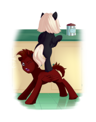 Size: 1689x2148 | Tagged: safe, artist:mylittlesheepy, oc, oc only, oc:astral, oc:mach, pegasus, pony, fallout equestria, fallout equestria: outlaw, blank flank, brother and sister, colt, commission, cookie jar, female, filly, male, siblings, younger