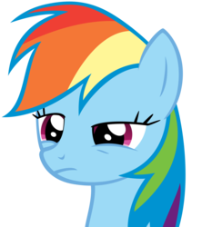 Size: 4000x4289 | Tagged: safe, artist:orschmann, rainbow dash, g4, .psd available, bust, confused, female, simple background, solo, transparent background, unamused, vector