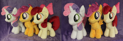 Size: 4512x1504 | Tagged: safe, artist:whitedove-creations, apple bloom, scootaloo, sweetie belle, g4, cutie mark crusaders, irl, photo, plushie