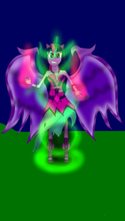 Size: 2592x4608 | Tagged: safe, artist:goldhajik, sci-twi, twilight sparkle, equestria girls, g4, my little pony equestria girls: friendship games, clothes, evil, injured, magic, midnight sparkle, torn clothes