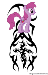 Size: 800x1230 | Tagged: safe, artist:jessesmash32, berry punch, berryshine, g4, female, simple background, solo, tattoo, transparent background, vector