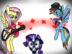 Size: 1024x768 | Tagged: safe, fluttershy, rainbow dash, rarity, g4, fluttermedic, medic, medic (tf2), parody, scout (tf2), spy, spy (tf2), team fortress 2, this will end in pain