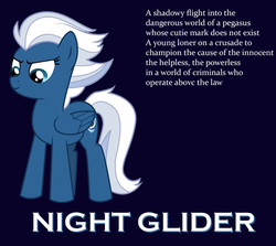 Size: 560x500 | Tagged: safe, artist:drpain, night glider, pegasus, pony, g4, the cutie map, female, knight rider, show accurate, solo