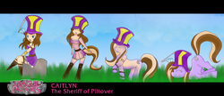 Size: 1624x700 | Tagged: safe, artist:luxianne, earth pony, human, pony, caitlyn, human to pony, league of legends, ponified, transformation, transformation sequence, video game