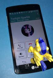 Size: 397x584 | Tagged: safe, artist:drpain, flash sentry, twilight sparkle, alicorn, pony, g4, blind bag, cellphone, female, flash sentry adventures, irl, mare, phone, photo, smartphone, toy, twilight sparkle (alicorn)