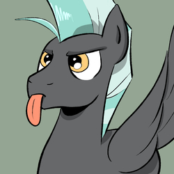 Size: 900x900 | Tagged: safe, artist:ask-lazy-thunderlane, artist:crystalcut, thunderlane, pegasus, pony, g4, :p, cute, male, solo, stallion, tongue out