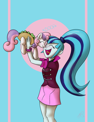 Size: 1024x1317 | Tagged: safe, artist:jorobro, sonata dusk, sweetie belle, human, pony, unicorn, equestria girls, g4, boop, cute, diasweetes, ponies in food, sonatabetes, sonataco, taco, taco belle, taco suit, that girl sure loves tacos, that pony sure does love tacos, that siren sure does love tacos