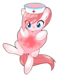 Size: 671x867 | Tagged: safe, artist:30clock, nurse redheart, earth pony, pony, g4, cute, female, heart, heartabetes, mare, simple background, smiling, solo