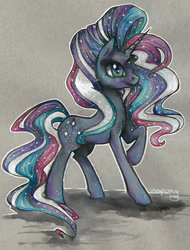 Size: 1024x1348 | Tagged: safe, artist:mapony240, nightmare rarity, g4, female, solo, traditional art
