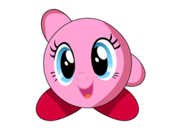 Size: 2500x1875 | Tagged: safe, pinkie pie, puffball, g4, face swap, female, kirby, kirby (series), kirby pie, simple background, solo, transparent background, wat