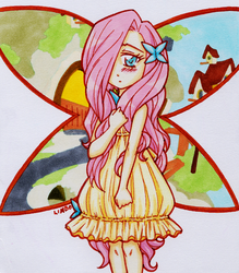 Size: 811x927 | Tagged: safe, artist:limbothelost, fluttershy, human, g4, female, humanized, solo