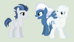 Size: 899x514 | Tagged: safe, artist:simplybritish, double diamond, night glider, oc, oc:cobalt strike, earth pony, pegasus, pony, g4, female, male, offspring, parent:double diamond, parent:night glider, parents:nightdiamond, ship:nightdiamond, shipping, show accurate, simple background, straight