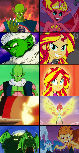 894804 comparison cymbal dragon ball dragon ball z equestria girls kami king piccolo musical instrument nail dbz namekian piccolo dbz safe snails snips sunset satan sunset shimmer tambourine derpibooru 894804 comparison cymbal dragon