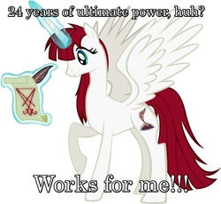 Size: 850x782 | Tagged: safe, oc, oc:fausticorn, contract, deal with the devil, faust, faustian pact, faustus, image macro, lauren faust, meme, ponified, this will end in tears