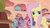 Size: 1280x720 | Tagged: safe, screencap, applejack, fluttershy, pinkie pie, rainbow dash, rarity, spike, twilight sparkle, bridle gossip, g4, appletini, flutterguy, hairity, mane seven, mane six, rainbow crash, spitty pie, twilight flopple